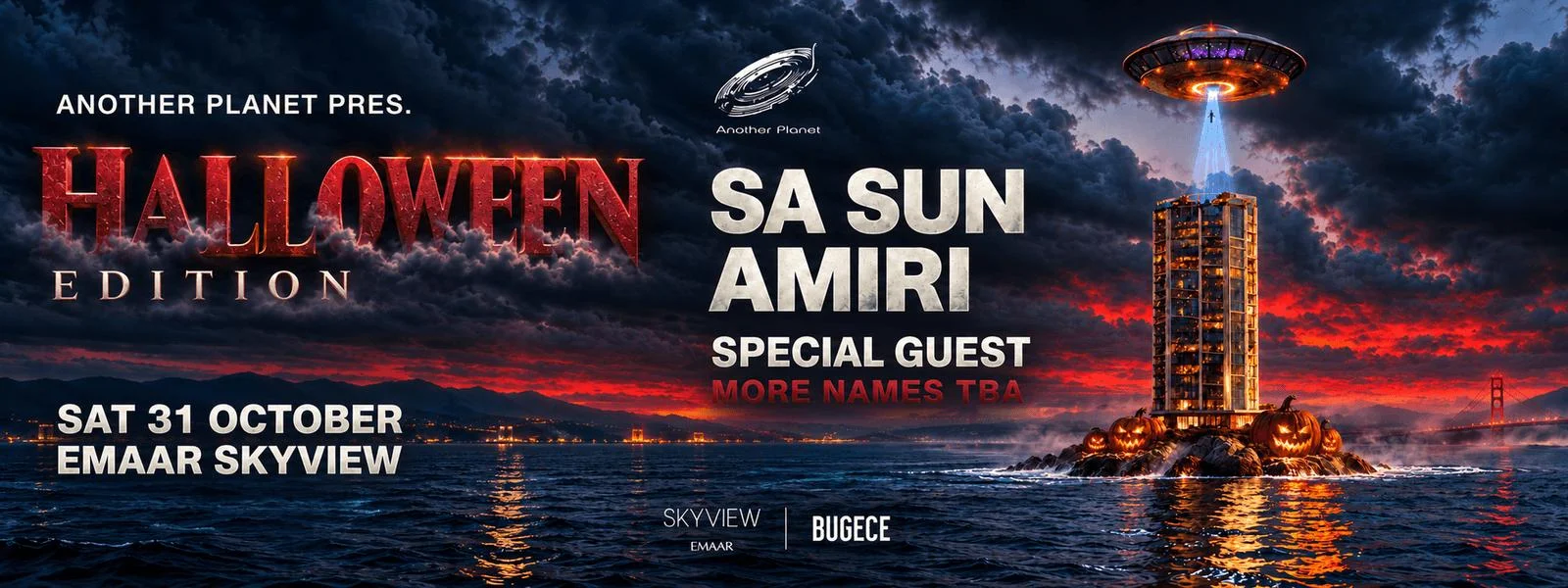Halloween at Emaar Skyview: AMIRI · EHSAN FATEHI · SA SUN