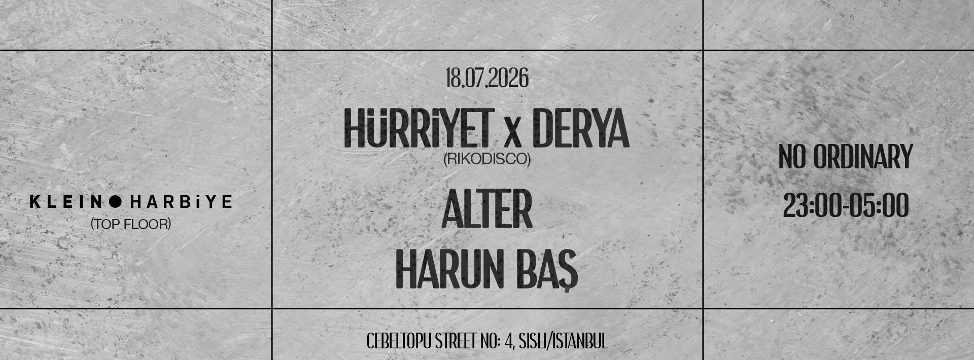 Derya * Hurriyet + Alter  + Harun Baş  | Klein Harbiye